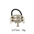 Silbernes Metall-Haargummis mit Strass-Kreuz-Anhänger, minimalistisches elastisches Band. - Silber Kreuz Stil (1116-3)