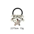 Silver Alloy Star Hair Tie Elastic Hair Band Simple Metallic Ponytail Holder Accessory. - Pentagram Style (1116-27)