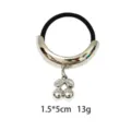 Glossy metal cherry hair tie, minimalist alloy elastic hair band for daily chic styling. - Cherry Style (1116-41)