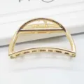 Minimalist zinc alloy half-circle hair claw clip, gold metal strong grip for daily styling. - Semi-Circle 5