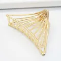 Minimalist zinc alloy geometric triangle hair claw clip in elegant gold finish for daily wear. - Triangle Claw Clip 7
