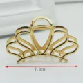 Gold zinc alloy hair claw clip, 7.3cm large metal hair accessory for women daily styling. - Large Crown Claw Clip