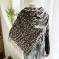 Classic leopard print women scarf autumn winter fringe shawl warm fashion neckerchief - 16-YHP Khaki