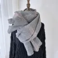 Femme carreaux cachemire toucher frange écharpe automne hiver chaud épais douillet gris mode - Qing 61 gris