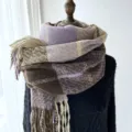 Femme echarpe hiver carreaux epaisse douce chaleureuse imitation cachemire frange - G-HY48 violet