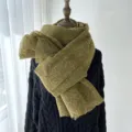 Écharpe à carreaux verte pour femme, châle douillet à franges imitation cachemire en hiver. - Qing 61 vert