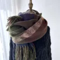Autumn winter plaid knitted tassel scarf, thick warm imitation cashmere neck wrap for women. - Dark Green
