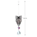 Crystal owl suncatcher metal hanging pendant with purple beads for garden window decoration. - Owl (50mm Mesh Shape)