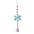 Crystal suncatcher snowflake car hanging pendant, iridescent aurora crystal rearview mirror decor. - Colorful Snowflake Style-Crystal Ball