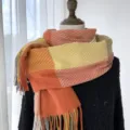 Autumn winter plaid cashmere feel tassel scarf women fashion cozy warm chic neck wrap accessory - G-HY62 Yellow & Orange Plaid
