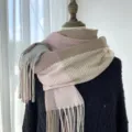 Cozy autumn winter colorblock plaid tassel scarf, soft imitation cashmere fashion neck warmer. - G-HY62 Light Pink Plaid