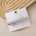 Silver twisted metal hair clip, elegant barrette spring clip for women's buns and hairstyles. - Silver Braid