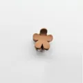 Close-up detail view of the cute matte brown mini flower hair claw clip for daily styling. - Flower / Camel