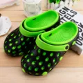 Sabots de jardin d'été confortables et respirants pour hommes et femmes, chaussures de plage. - Noir Vert