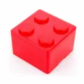 Red 2x2 brick storage box plastic desktop organizer container for office stationery items - Square Red