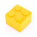 Yellow 2x2 brick storage box plastic stackable desktop organizer for office stationery desk - Square-Yellow