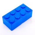 Blue plastic 2x4 block storage box stackable desktop organizer office stationery container - Blue Rectangle