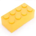 Yellow brick storage box plastic desktop organizer 2x4 block container for office use - Rectangle-Yellow