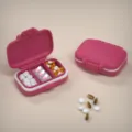 Roze 3-Vakken Pillendoosje Draagbare Reismedicijn Opslag Organizer Opbergbox Doos - Rozerood