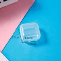 Clear plastic square storage box ideal for small items, jewelry, beads, and electronic parts. - 3.5*3.5*1.8cm