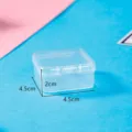 Square transparent plastic storage box for small parts, jewelry and accessories, 4.5x4.5x2cm. - 4.5*4.5*2cm
