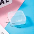 Square transparent plastic storage box, 5.5x5.5x2cm clear organizer for small items. - 5.5*5.5*2cm