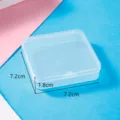 Clear plastic square storage box small component organizer jewelry container case 7.2x7.2x1.8cm - 7.2*7.2*1.8cm