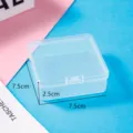 Square transparent plastic storage box, clear small container for parts and jewelry. - 7.5*7.5*2.5cm