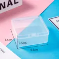 Square clear plastic storage box, compact size organizer for small parts and jewelry. - 6.5*6.5*3.5cm