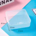 Clear square plastic storage container, compact size organizer box for small parts and crafts. - 8.5*8.5*3.5cm