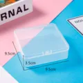 Clear plastic storage box square transparent container for jewelry and small parts 9.5x3.5cm - 9.5*9.5*3.5cm