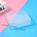 Clear plastic storage box square container for jewelry fishing gear parts organizer - 12.5*12.5*3.5cm
