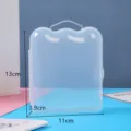 Clear plastic storage box for small accessories, jewelry parts and soap flowers. - 13*11*3.9cm
