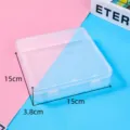 Clear plastic storage box square container with lid for parts jewelry crafts packaging 15cm - 15*15*3.8cm