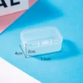 Clear transparent plastic storage box rectangular container for parts and jewelry items. - 5.5*4*2cm