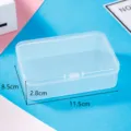 Clear plastic storage box rectangular organizer case with secure lid for small parts items - 11.5*8.5*2.8cm