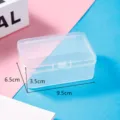 Clear plastic storage box rectangular container with flip lid for parts and crafts organizer. - 9.5*6.5*3.5cm