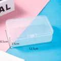 Clear plastic storage box with lid, rectangular organizer for small parts and accessories. - 12.5*8.5*3.5cm