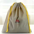 Portable travel waterproof storage bag with drawstring closure for clothes organization use - Bicycle / L / Gray