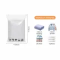 Bolsa de almacenamiento al vacío para ropa y mantas, tamaño aprox. 50x70 cm, ahorro espacio. - Blanco 50*70