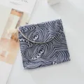 Bonito bolso higiénico de algodón y lino portátil con patrón de ondas organizador para mujeres - Ola marina