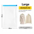 Transparante vacuüm opbergzak grote maat 40x60cm voor kleding en reizen draagbaar. - Groot (40*60 cm)