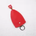 Estuche de cuero PU rojo elegante funda protectora para llave de auto con anillo y botón - Estuche para llaves - Rojo