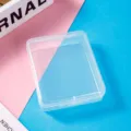 Transparent plastic storage box for puffs eyelashes and face masks clear small organizer case - Clear