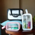 Transparante waterdichte reiscosmetische tas, grote capaciteit draagbare make-up organizer etui. - Roze Middel