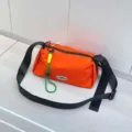 Lightweight casual orange cross-body bag for women, stylish nylon daily shoulder bag. - Orange