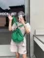 Green oxford cloth multifunctional casual backpack bucket bag for travel daily use - Forest Green