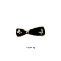 Black bow hair clip with white flower and golden butterfly, elegant side clip size 2x6cm. - Black Bowknot with Gold Butterfly and White Flower Style (1101-4)