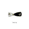 Black and white bow hair clip detail showing exquisite enamel texture and metal edge. - Black and White Two-Tone Enamel Bowknot Style (1101-5)