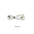 Elegant white and gold bow hair clip with flower and butterfly details for women. - White Enamel Gold Trim Bowknot Style (1101-3)